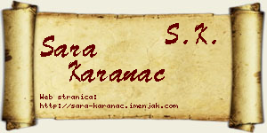 Sara Karanac vizit kartica